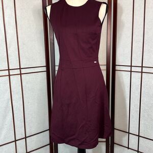 Armani Exchange Merlot SEAMED FIT-AND-FLARE mini dress small